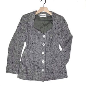 Vintage ‘80s Michael Kors Wool Tweed Blazer Gray 6